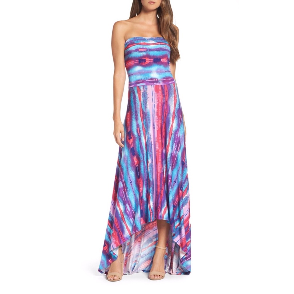 Felicity & Coco Neon Strapless Maxi Dress Large